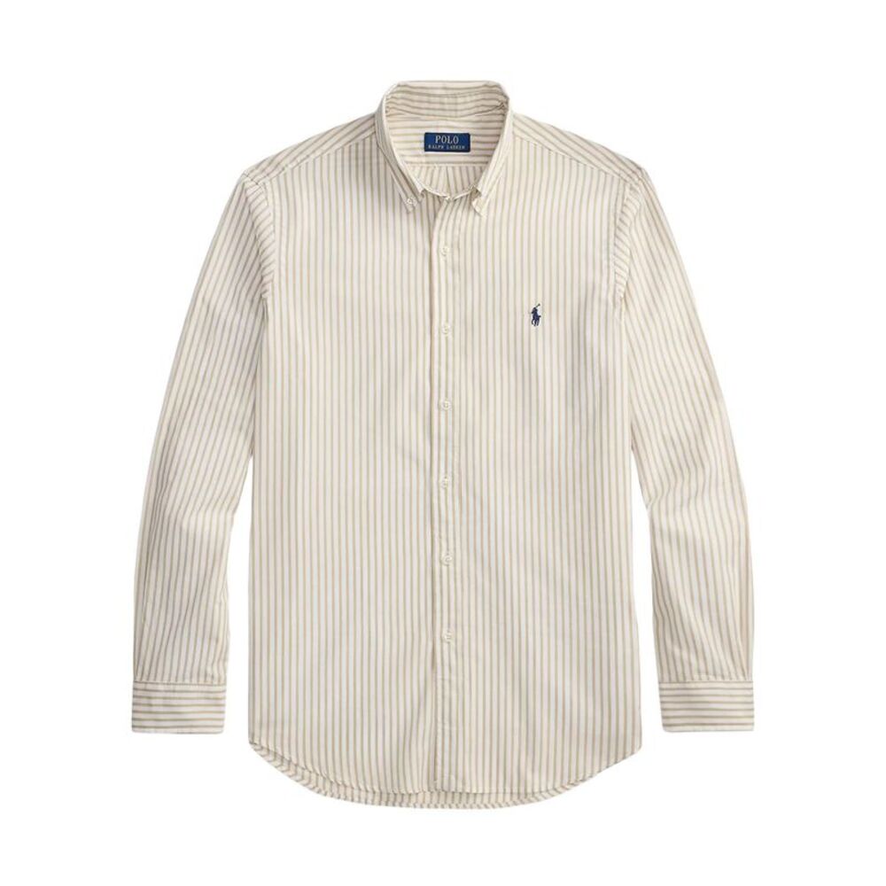 Polo Ralph Lauren Mens Classic Fit Striped Broadcloth Shirt XS White/Beige - NWT